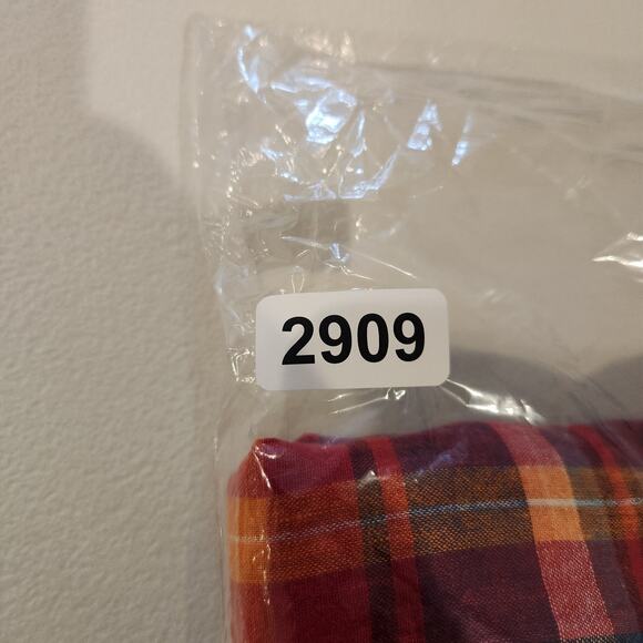 Tommy Hilfiger Mens Linen Red Blue Plaid Custom Fit Button Up Shirt Size Large - Picture 10 of 10